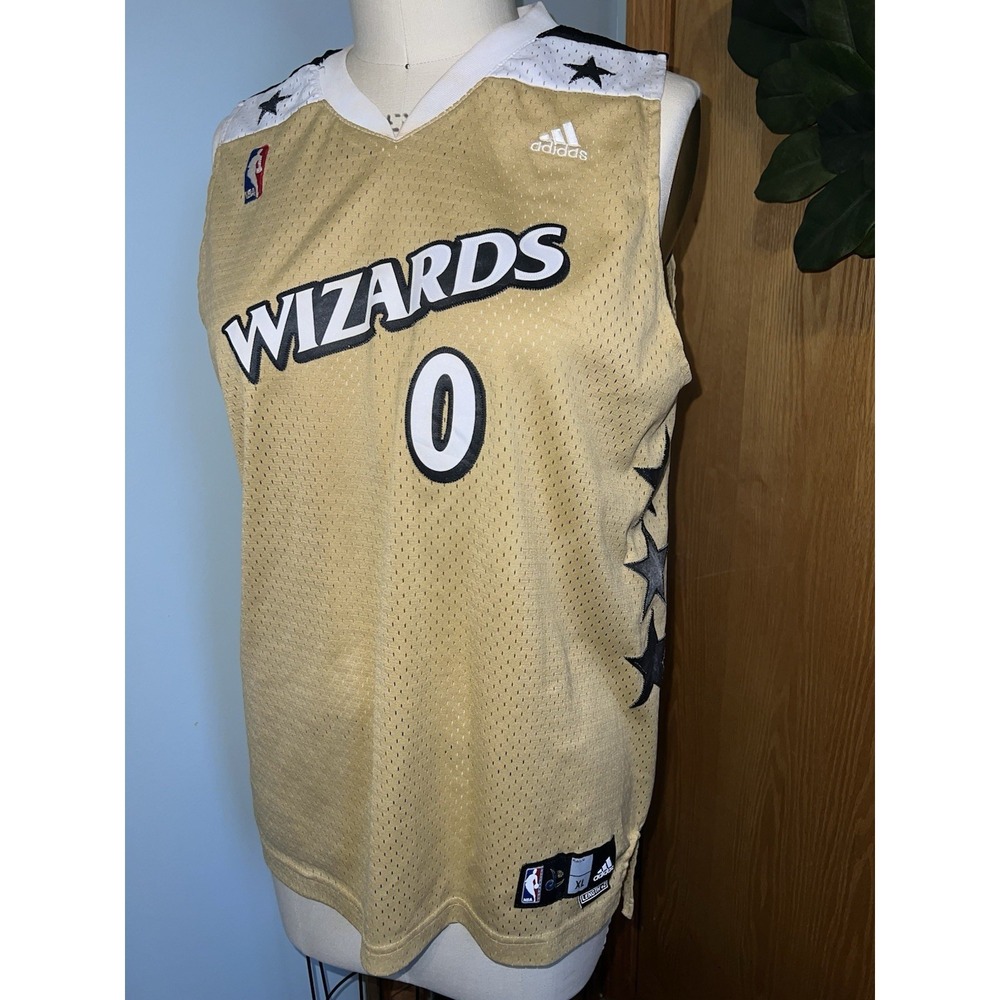 Adidas Gilbert Arenas Wizards Jersey‎ Mens XL Gold Good NBA Agent Zero #0 Mesh